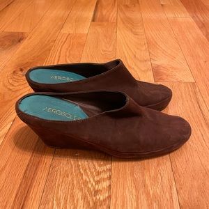 Aerosoles Brown Suede Mules
